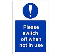 Vsafety 18056AG-R'Please Switch Off When Not In Use' Sign, 100 mm x 150 mm (Pack of 3)