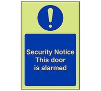 Vsafety 18061AG-G'Security Notice/This Door Is Alarmed' Sign, 100 mm x 150 mm (Pack of 3)