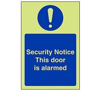 Vsafety 18061AG-S'Security Notice/This Door Is Alarmed' Sign, 100 mm x 150 mm (Pack of 3)