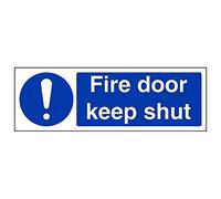 Vsafety 18067AX-S'Fire Door Keep Shut' Sign, Landscape, 300 mm x 100 mm (Pack of 3)
