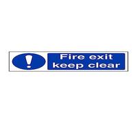 Vsafety 18069AX-S'Fire Exit Keep Clear' Sign, Landscape, 300 mm x 100 mm (Pack of 3)