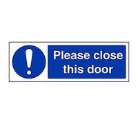 Vsafety 18072AX-R'Please Close This Door' Sign, Landscape, 300 mm x 100 mm (Pack of 3)