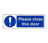 Vsafety 18072AX-S'Please Close This Door' Sign, Landscape, 300 mm x 100 mm (Pack of 3)