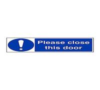 Vsafety 18072BP-S'Please Close This Door' Sign, Landscape, 600 mm x 200 mm (Pack of 3)