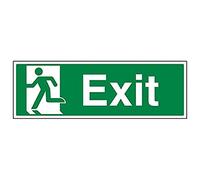 Vsafety 21010BJ-S'Final Exit Man Left' Sign, Landscape, 450 mm x 150 mm (Pack of 3)