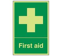 Vsafety 31001AU-G'First Aid' Sign, Portrait, 200 mm x 300 mm (Pack of 3)