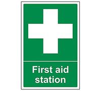 Vsafety 31006AU-R'First Aid Station' Sign, Portrait, 200 mm x 300 mm (Pack of 3)