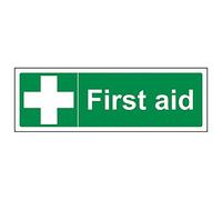 Vsafety 31011AX-R'First Aid' Sign, Landscape, 300 mm x 100 mm (Pack of 3)