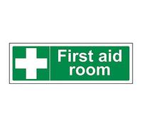 Vsafety 31015AX-S'First Aid Room' Sign, Landscape, 300 mm x 100 mm (Pack of 3)