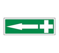 Vsafety 31019AX-R'First Aid Arrow Left' Sign, Landscape, 300 mm x 100 mm (Pack of 3)