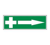 Vsafety 31020BJ-S'First Aid Arrow Right' Sign, Landscape, 450 mm x 150 mm (Pack of 3)