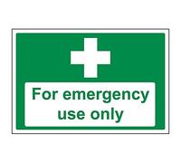 Vsafety 31026BA-R'First Aid/For Emergency Use Only' Sign, 300 mm x 200 mm (Pack of 3)