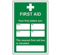 Vsafety 31029AU-R'First Aid/First Aiders/Location' Sign, 200 mm x 300 mm (Pack of 3)