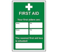 Vsafety 31029AU-S'First Aid/First Aiders/Location' Sign, 200 mm x 300 mm (Pack of 3)
