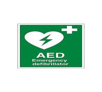 Vsafety 31034BC-R'AED Emergency Defibrillator' Sign, Portrait, 300 mm x 400 mm (Pack of 3)