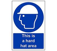 Vsafety 41003AU-R'This Is A Hard Hat Area' Sign, Portrait, 200 mm x 300 mm (Pack of 3)