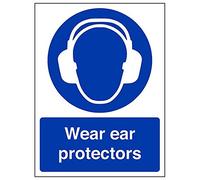 Vsafety 41017AN-R'Wear Ear Protectors' Sign, Portrait, 150 mm x 200 mm (Pack of 3)