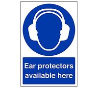 Vsafety 41020AU-R'Ear Protectors Available Here' Sign, Portrait, 200 mm x 300 mm (Pack of 3)