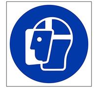 Vsafety 41034AM-S'Face Shield Logo' Sign, Square, 150 mm x 150 mm (Pack of 3)