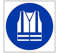 Vsafety 41036AM-R'High Visibility Clothing Logo' Sign, Square, 150 mm x 150 mm (Pack of 3)