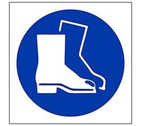 Vsafety 41038AF-S'Protective Footwear Logo' Sign, Square, 100 mm x 100 mm (Pack of 3)