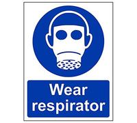 Vsafety 41062AN-R'Wear Respirator' Sign, Portrait, 150 mm x 200 mm (Pack of 3)
