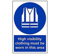Vsafety 41065AU-S "High Visibility Clothing Must Be Worn…" Sign, 200 mm x 300 mm (Pack of 3)