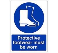Vsafety 41085AN-S'Protective Footwear Must Be Worn' Sign, 150 mm x 200 mm (Pack of 3)