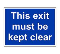 Vsafety 43055BF-R'This Exit Must Be Kept Clear' Sign, Landscape, 400 mm x 300 mm (Pack of 3)