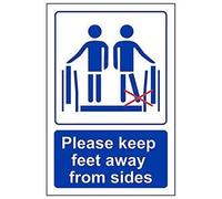 Vsafety 43065AG-R'Please Keep Feet Away From Sides' Sign, 100 mm x 150 mm (Pack of 3)