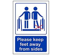 Vsafety 43065AG-S'Please Keep Feet Away From Sides' Sign, 100 mm x 150 mm (Pack of 3)
