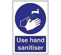 Vsafety 43071AG-S'Use Hand Sanitiser' Sign, Portrait, 100 mm x 150 mm (Pack of 3)