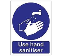 Vsafety 43071AN-S'Use Hand Sanitiser' Sign, Portrait, 150 mm x 200 mm (Pack of 3)