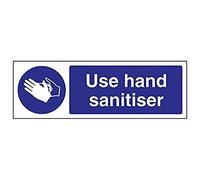Vsafety 43073AX-S'Use Hand Sanitiser' Sign, Landscape, 300 mm x 100 mm (Pack of 3)