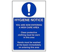 Vsafety 44005AU-R'Hygiene Notice' Sign, Portrait, 200 mm x 300 mm (Pack of 3)