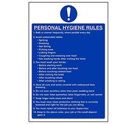 Vsafety 44008AU-R'Personal Hygiene Rules' Sign, Portrait, 200 mm x 300 mm (Pack of 3)
