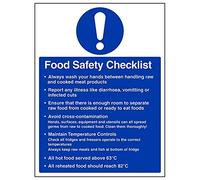 Vsafety 44011BC-R'Food Safety Checklist' Sign, Portrait, 300 mm x 400 mm (Pack of 3)