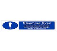 Vsafety 44028AX-S'Steaming Oven' Sign, Landscape, 300 mm x 100 mm (Pack of 3)
