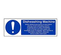 Vsafety 44031AX-R'Dish Washing Machine' Sign, Landscape, 300 mm x 100 mm (Pack of 3)