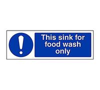 Vsafety 44056AX-S'This Sink For Food Wash Only' Sign, Landscape, 300 mm x 100 mm (Pack of 3)