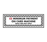 VSafety £5 Minimum Payment On Card Machine Sign - 200mm x 80mm - Self Adhesive