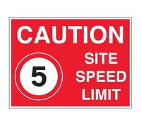 VSafety 5 MPH Site Speed Limit - 800x600mm 3mm Aluminium Composite With Anti-Graffiti Coating & Fixing Channel Safety Sign