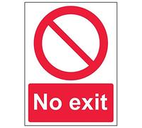 Vsafety 52017AN-S'No Exit' Sign, Portrait, 150 mm x 200 mm (Pack of 3)
