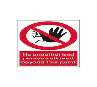 Vsafety 52020AU-R'No Unauthorised Persons Beyond This Point' Sign, 200 mm x 300 mm (Pack of 3)