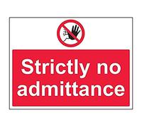 Vsafety 52036BF-S'Strictly No Admittance' Sign, Landscape, 400 mm x 300 mm (Pack of 3)