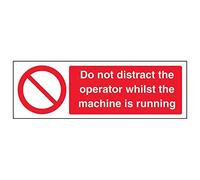 Vsafety 55006AX-R'Do Not Distract Operator Machine In Use' Sign, 300 mm x 100 mm (Pack of 3)