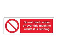 Vsafety 55016AX-R'Do Not Reach Under/Over Machine When On' Sign, 300 mm x 100 mm (Pack of 3)