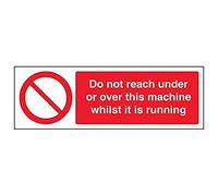 Vsafety 55016AX-S'Do Not Reach Under/Over Machine When On' Sign, 300 mm x 100 mm (Pack of 3)
