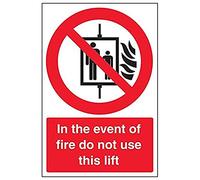 Vsafety 55030AU-S'In The Event Of Fire Do Not Use This Lift' Sign, 200 mm x 300 mm (Pack of 3)