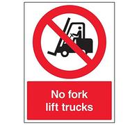 Vsafety 56001BC-S'No Fork Lift Trucks' Sign, Portrait, 300 mm x 400 mm (Pack of 3)